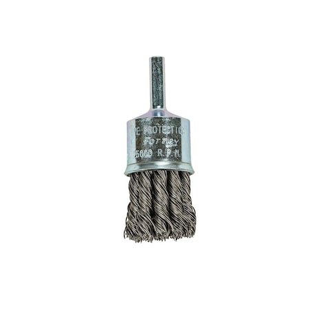 Forney Command PRO End Brush, Knotted, 1 in x .020 in x 1/4 in Shank 60002